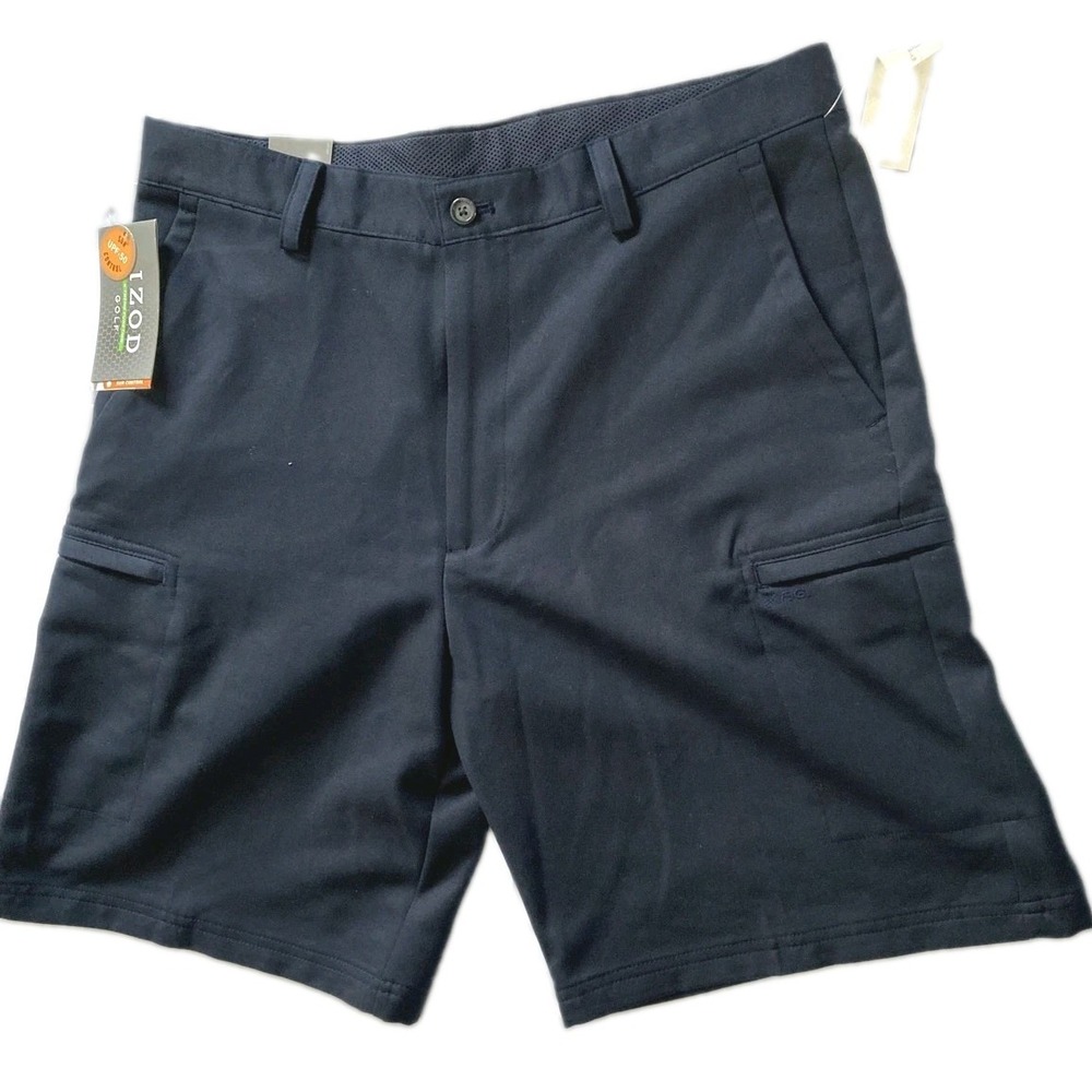 IZOD Golf Shorts Men 34 Blue XtremeFunction UPF 50 Sun Control Stretch Cargo NWT